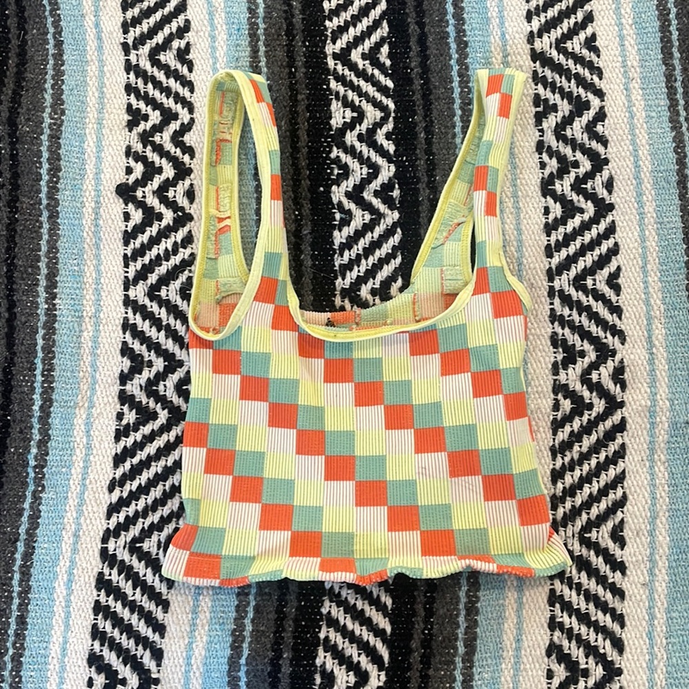 Free People movement checkered crop tank
